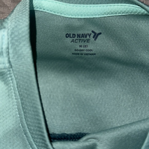 Old Navy Kid Boy Youth Color-Blocked Teal Active Go-Dry Cool Mesh Tank Top - Picture 3 of 4